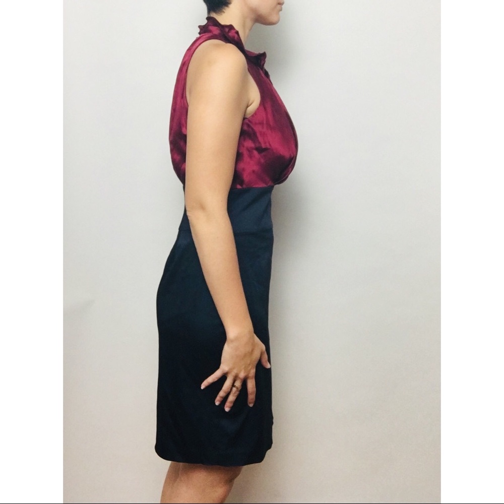 BCBGMaxAzria Navy and maroon pencil dress - Picture 2 of 4